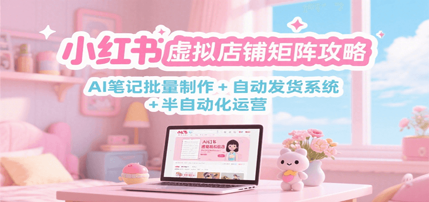 小红书虚拟店铺矩阵攻略：AI笔记批量制作 + 自动发货系统 + 半自动化运营汇创网-网创项目_汇创网_中创网_福缘网_冒泡网_资源整合平台汇创网