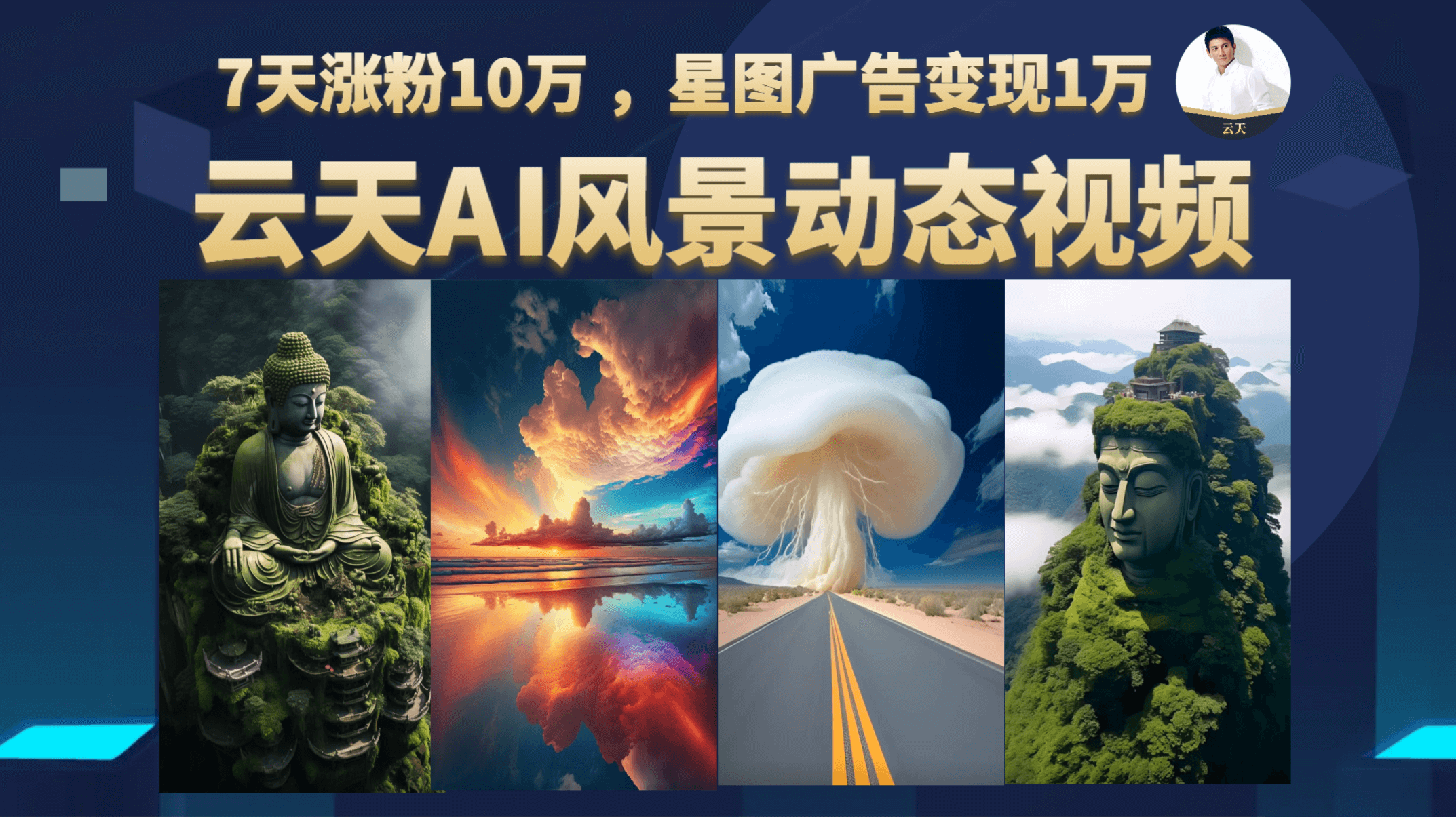 云天AI风景动图视频制作，7天涨粉10万 ，星图广告变现1万网创项目_汇创网_中创网_福缘网_冒泡网_资源整合平台汇创网