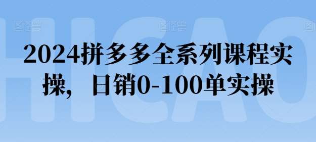 2024拼多多全系列课程实操，日销0-100单实操【必看】汇创网-网创项目_汇创网_中创网_福缘网_冒泡网_资源整合平台汇创网