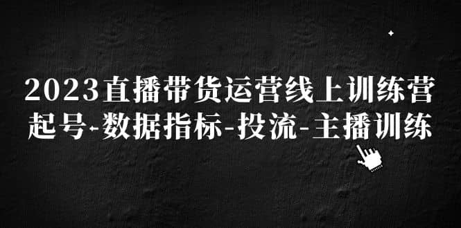 2023直播带货运营线上训练营，起号-数据指标-投流-主播训练汇创网-网创项目_汇创网_中创网_福缘网_冒泡网_资源整合平台汇创网