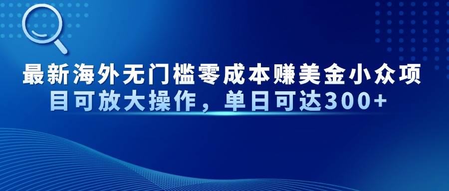 （14542期）最新海外无门槛零成本赚美金小众项目可放大操作，单日可达300+汇创网-网创项目_汇创网_中创网_福缘网_冒泡网_资源整合平台汇创网