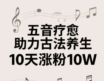 古法五音养生教程，五音疗愈的视频的制作方法，2-4小时就能学会，作者10天涨粉10W汇创网-网创项目_汇创网_中创网_福缘网_冒泡网_资源整合平台汇创网