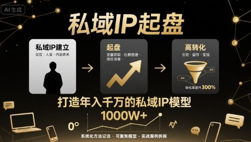 私域IP起盘，私域ip建立、起盘、高转化，打造年入千万的私域ip模型汇创网-网创项目_汇创网_中创网_福缘网_冒泡网_网创项目平台汇创网