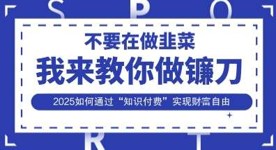 韭菜生涯终结者，我来教你做镰刀，2025如何通过“知识付费”实现财F自由【揭秘】汇创网-网创项目_汇创网_中创网_福缘网_冒泡网_资源整合平台汇创网