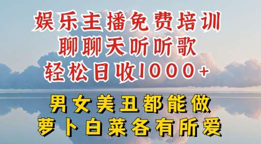 娱乐主播免费培训聊聊天听听歌轻松日收1K+，男女美丑都能做萝卜白菜各有所爱【揭秘】汇创网-网创项目_汇创网_中创网_福缘网_冒泡网_资源整合平台汇创网