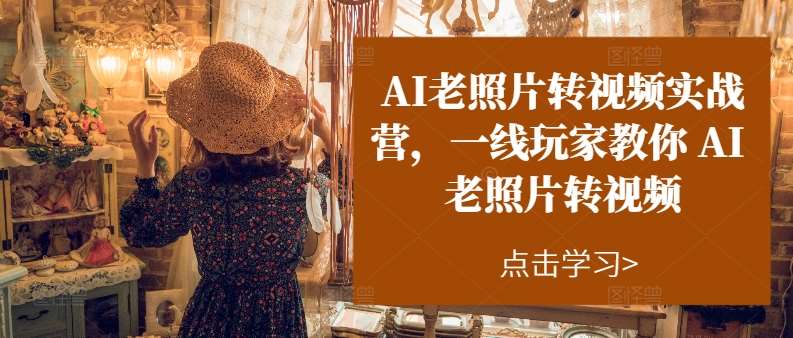 AI老照片转视频实战营，一线玩家教你AI老照片转视频汇创网-网创项目_汇创网_中创网_福缘网_冒泡网_资源整合平台汇创网