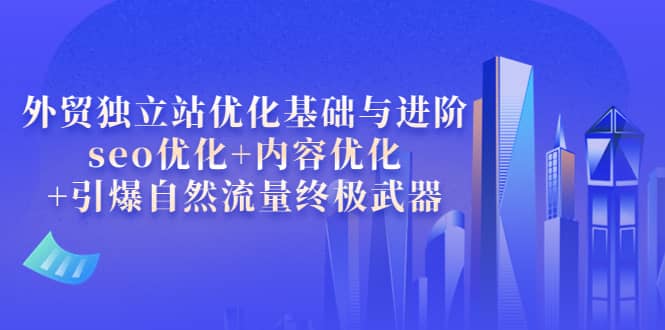 外贸独立站优化基础与进阶，seo优化+内容优化+引爆自然流量终极武器汇创网-网创项目_汇创网_中创网_福缘网_冒泡网_网创项目平台汇创网