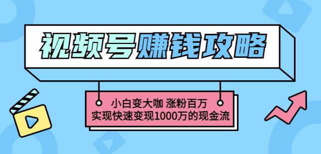玩转微信视频号赚钱：小白变大咖涨粉百万实现快速变现1000万的现金流汇创网-网创项目_汇创网_中创网_福缘网_冒泡网_资源整合平台汇创网