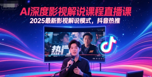 AI深度影视解说课程直播课，2025最新影视解说模式，抖音热推汇创网-网创项目_汇创网_中创网_福缘网_冒泡网_资源整合平台汇创网