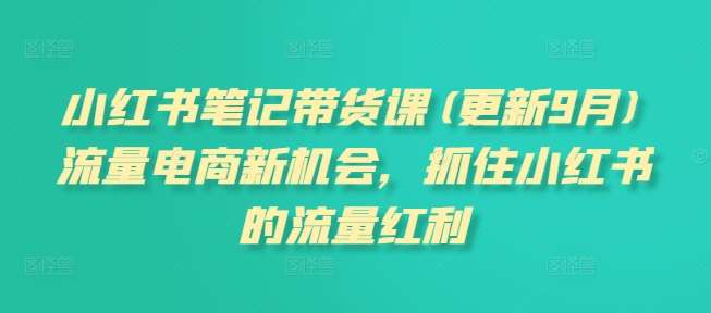小红书笔记带货课(更新9月)流量电商新机会，抓住小红书的流量红利汇创网-网创项目_汇创网_中创网_福缘网_冒泡网_资源整合平台汇创网