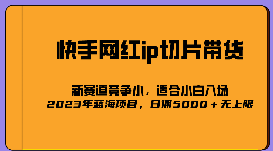2023爆火的快手网红IP切片，号称日佣5000＋的蓝海项目，二驴的独家授权汇创网-网创项目_汇创网_中创网_福缘网_冒泡网_资源整合平台汇创网