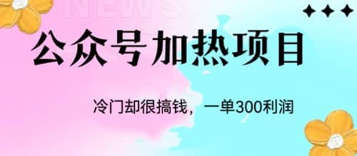 冷门公众号加热项目，一单利润300+汇创网-网创项目_汇创网_中创网_福缘网_冒泡网_网创项目平台汇创网