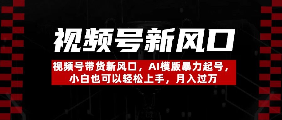 视频号带货新风口，AI模版暴力起号，小白也可以轻松上手，月入过万汇创网-网创项目_汇创网_中创网_福缘网_冒泡网_资源整合平台汇创网