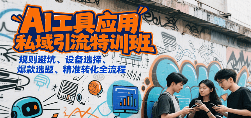 AI工具应用私域引流特训班，规则避坑、设备选择、爆款选题、精准转化全流程汇创网-网创项目_汇创网_中创网_福缘网_冒泡网_资源整合平台汇创网
