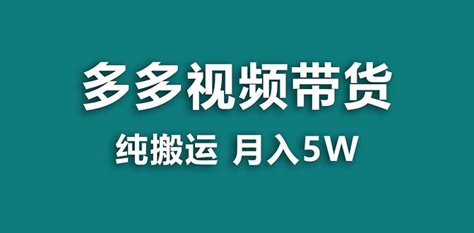 （8491期）【蓝海项目】拼多多视频带货 纯搬运一个月搞了5w佣金，小白也能操作 送工具网创项目_汇创网_中创网_福缘网_冒泡网_资源整合平台汇创网