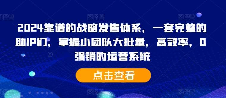 2024靠谱的战略发售体系，一套完整的助IP们，掌握小团队大批量，高效率，0 强销的运营系统汇创网-网创项目_汇创网_中创网_福缘网_冒泡网_资源整合平台汇创网
