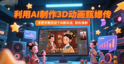 利用AI制作3D动画甄嬛传，流量爆了，手把手教你这个AI新玩法，轻松涨粉汇创网-网创项目_汇创网_中创网_福缘网_冒泡网_资源整合平台汇创网