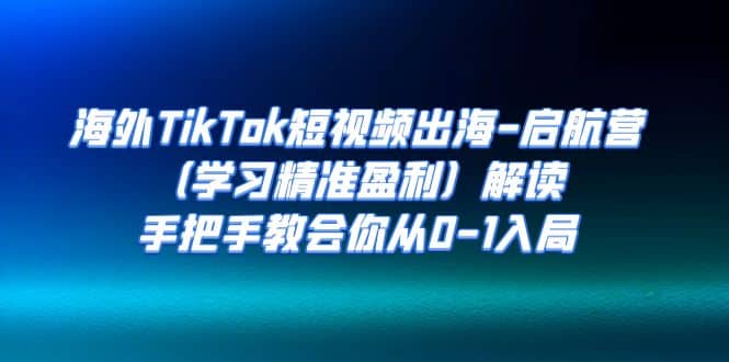 海外TikTok短视频出海-启航营（学习精准盈利）解读，手把手教会你从0-1入局汇创网-网创项目_汇创网_中创网_福缘网_冒泡网_资源整合平台汇创网