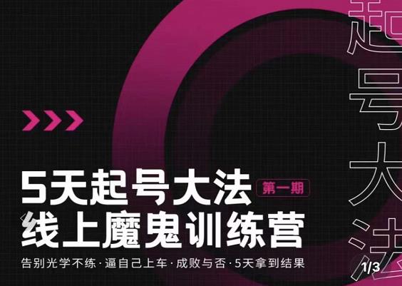五天起号魔鬼训练营，告别光学不练，逼自己上车，成败与否，5天拿到结果汇创网-网创项目_汇创网_中创网_福缘网_冒泡网_资源整合平台汇创网