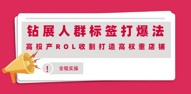 钻展人群标签打爆法，高投产ROL收割打造高权重店铺(全程实操)网创项目_汇创网_中创网_福缘网_冒泡网_资源整合平台汇创网