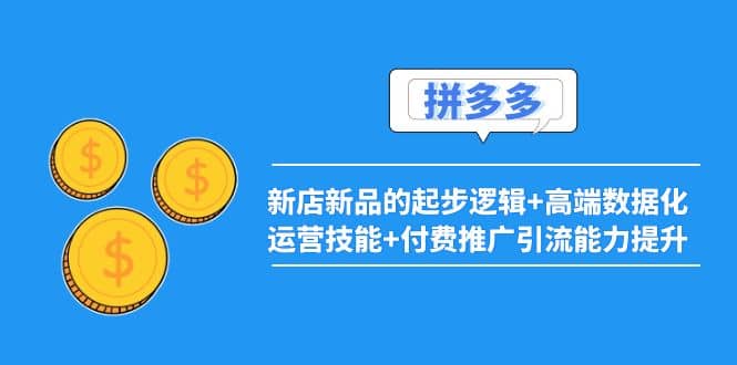 2022拼多多：新店新品的起步逻辑+高端数据化运营技能+付费推广引流能力提升汇创网-网创项目_汇创网_中创网_福缘网_冒泡网_资源整合平台汇创网