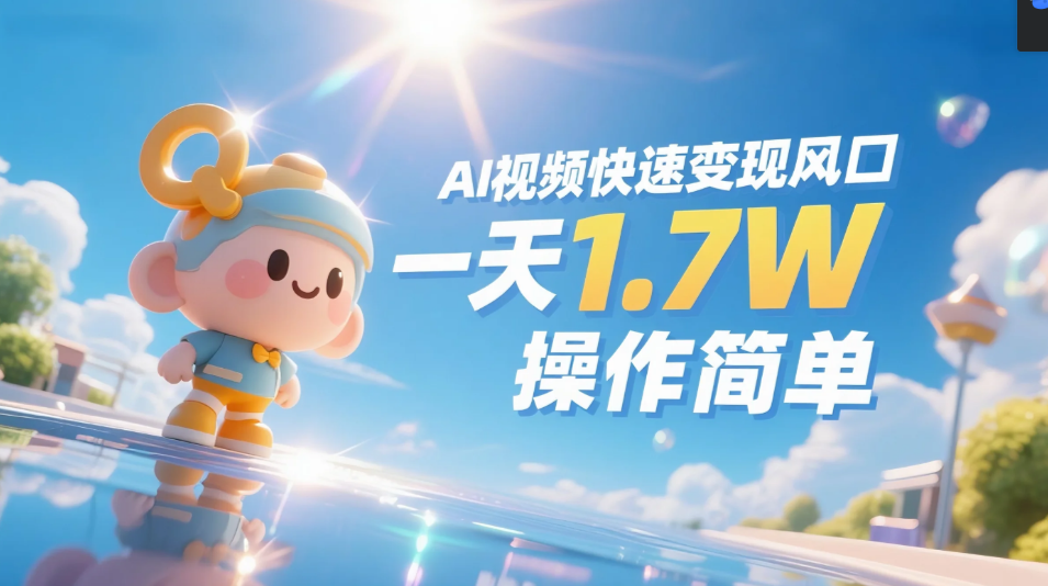 《Ai视频变现风口，一天1.7W，收入无上限，操作简单》汇创网-网创项目_汇创网_中创网_福缘网_冒泡网_资源整合平台汇创网