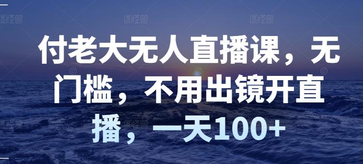 付老大无人直播课，无门槛，不用出镜开直播，一天100+汇创网-网创项目_汇创网_中创网_福缘网_冒泡网_资源整合平台汇创网