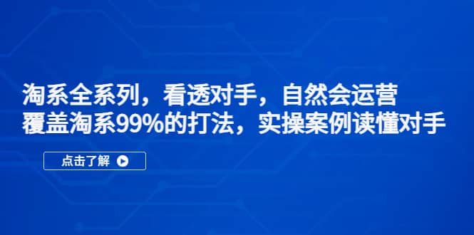 淘系全系列，看透对手，自然会运营，覆盖淘系99%·打法，实操案例读懂对手汇创网-网创项目_汇创网_中创网_福缘网_冒泡网_资源整合平台汇创网