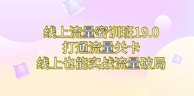 线上流量密训班19.0，打通流量关卡，线上也能实战流量破局汇创网-网创项目_汇创网_中创网_福缘网_冒泡网_资源整合平台汇创网