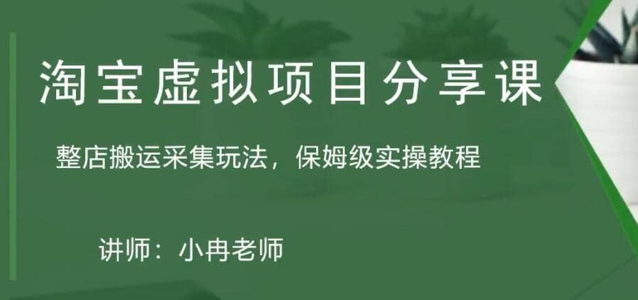 淘宝虚拟整店搬运采集玩法分享课：整店搬运采集玩法，保姆级实操教程汇创网-网创项目_汇创网_中创网_福缘网_冒泡网_资源整合平台汇创网
