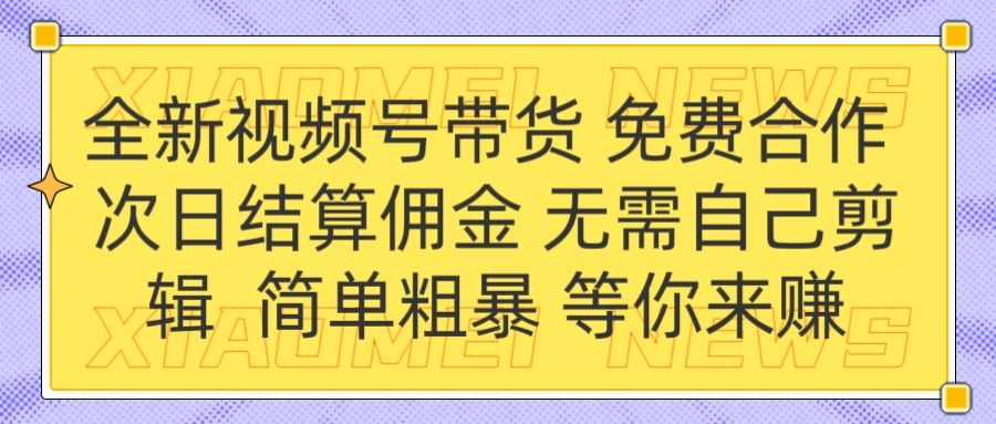 全新视频号 免费合作 佣金次日结算 无需自己剪辑汇创网-网创项目_汇创网_中创网_福缘网_冒泡网_网创项目平台汇创网
