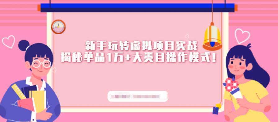 新手玩转虚拟项目实战，揭秘单品1万+大类目操作模式【视频课程】网创项目_汇创网_中创网_福缘网_冒泡网_资源整合平台汇创网