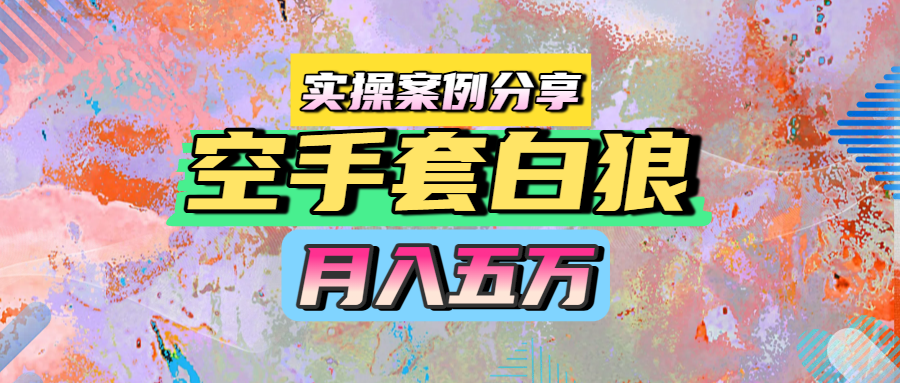 空手套白狼，月入五万，实操案例分享网创项目_汇创网_中创网_福缘网_冒泡网_资源整合平台汇创网