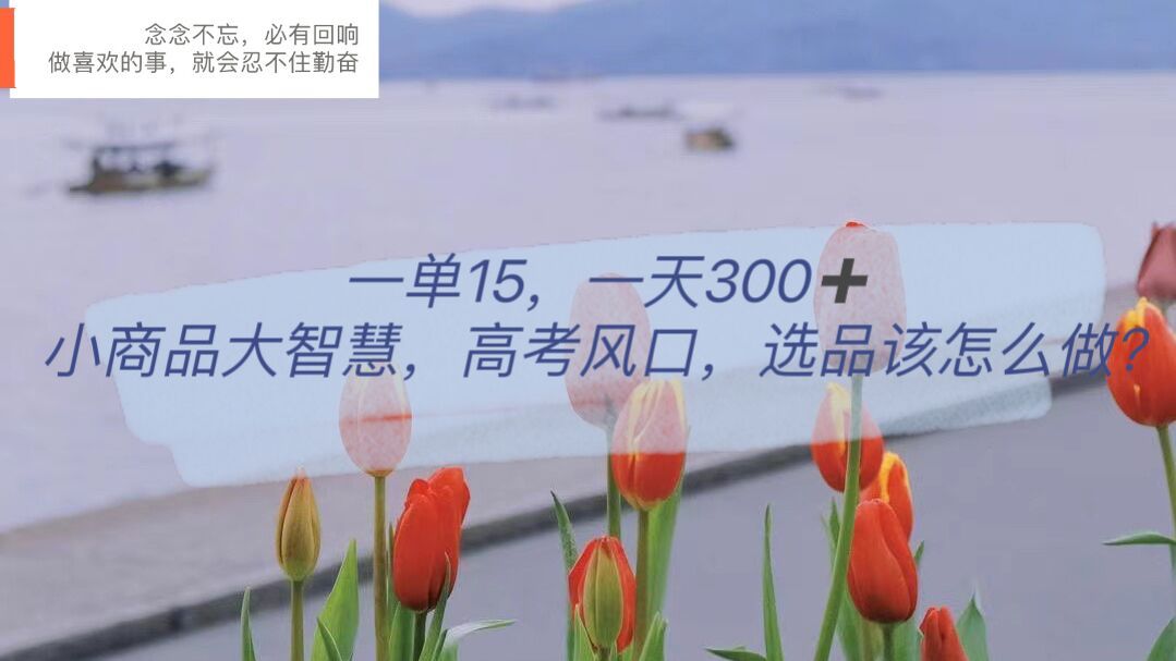 一单15，一天300+，小商品大智慧，高考风口，选品该怎么布局汇创网-网创项目_汇创网_中创网_福缘网_冒泡网_资源整合平台汇创网