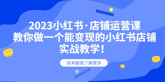 2023小红书·店铺运营课，教你做一个能变现的小红书店铺，20节-实战教学网创项目_汇创网_中创网_福缘网_冒泡网_资源整合平台汇创网