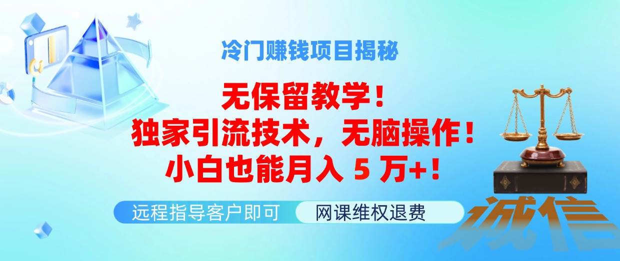（11864期）冷门赚钱项目无保留教学！独家引流技术，无脑操作！小白也能月入5万+！汇创网-网创项目_汇创网_中创网_福缘网_冒泡网_资源整合平台汇创网