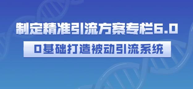 制定精准引流方案专栏6.0，0基础打造被动引流系统汇创网-网创项目_汇创网_中创网_福缘网_冒泡网_资源整合平台汇创网