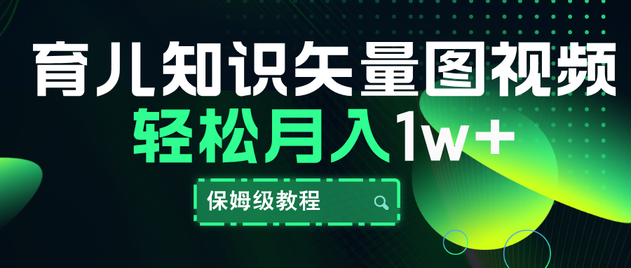 育儿知识矢量图视频，条条爆款，保姆级教程，月入10000+汇创网-网创项目_汇创网_中创网_福缘网_冒泡网_网创项目平台汇创网