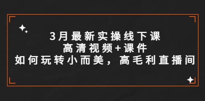 3月最新实操线下课高清视频+课件，如何玩转小而美，高毛利直播间汇创网-网创项目_汇创网_中创网_福缘网_冒泡网_资源整合平台汇创网