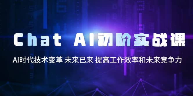 Chat AI初阶实战课，AI时代技术变革 未来已来 提高工作效率和未来竞争力汇创网-网创项目_汇创网_中创网_福缘网_冒泡网_资源整合平台汇创网