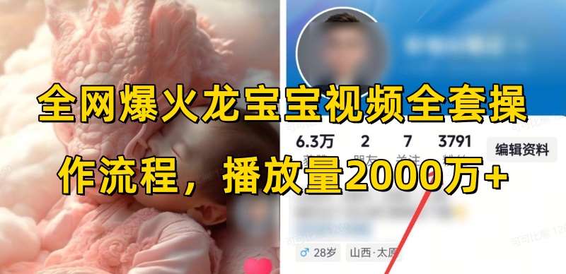 全网爆火龙宝宝视频全套操作流程，播放量2000万+汇创网-网创项目_汇创网_中创网_福缘网_冒泡网_资源整合平台汇创网