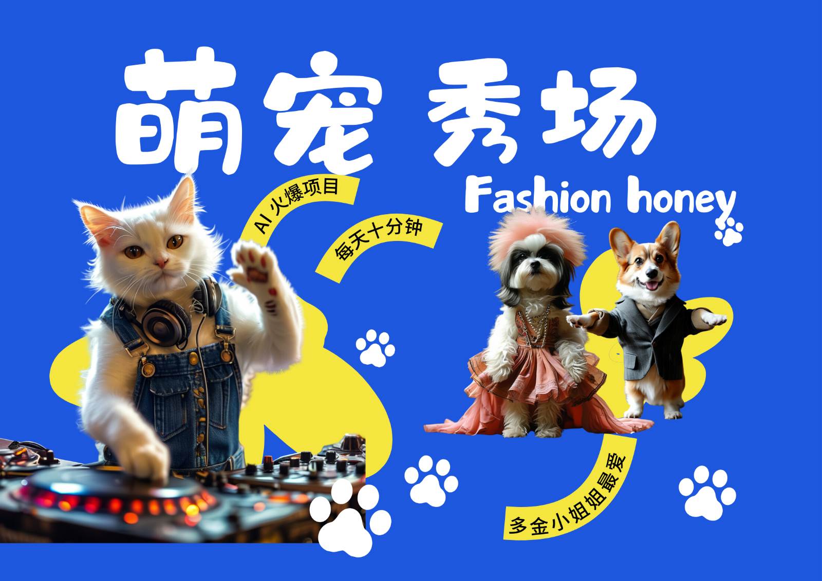 酷飒动物跳舞走秀  时尚喵FASHION汪 多金小姐姐最爱的 轻松月入破W汇创网-网创项目_汇创网_中创网_福缘网_冒泡网_资源整合平台汇创网