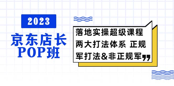 2023京东店长·POP班 落地实操超级课程 两大打法体系 正规军&非正规军汇创网-网创项目_汇创网_中创网_福缘网_冒泡网_资源整合平台汇创网