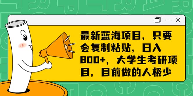 最新蓝海项目，只要会复制粘贴，日入800+，大学生考研项目，目前做的人极少汇创网-网创项目_汇创网_中创网_福缘网_冒泡网_资源整合平台汇创网