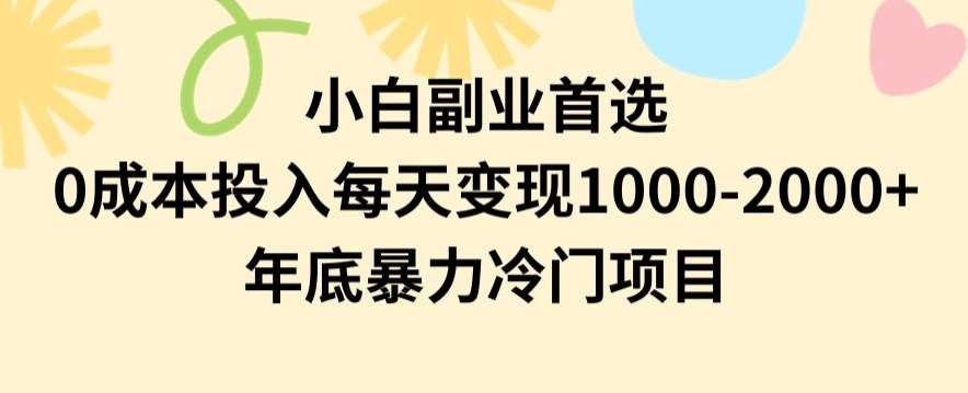 小白副业首选，0成本投入，每天变现1000-2000年底暴力冷门项目【揭秘】汇创网-网创项目_汇创网_中创网_福缘网_冒泡网_资源整合平台汇创网