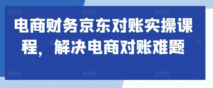 电商财务京东对账实操课程，解决电商对账难题汇创网-网创项目_汇创网_中创网_福缘网_冒泡网_资源整合平台汇创网