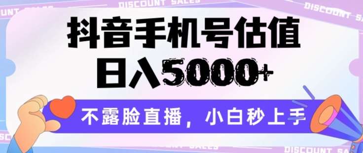 抖音手机号估值，日入5000+，不露脸直播，小白秒上手【揭秘】汇创网-网创项目_汇创网_中创网_福缘网_冒泡网_网创项目平台汇创网
