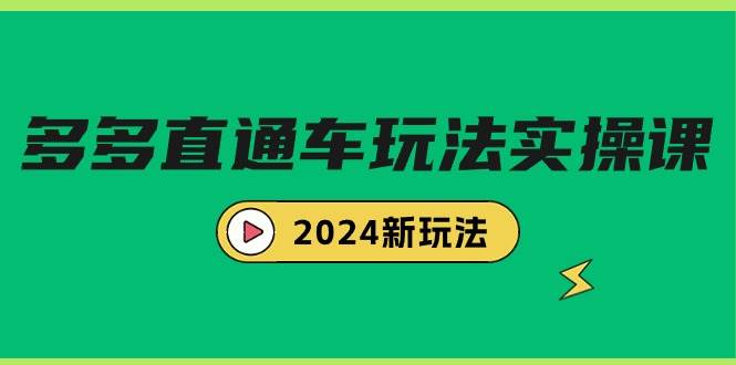 多多直通车玩法实战课，2024新玩法（7节课）汇创网-网创项目_汇创网_中创网_福缘网_冒泡网_资源整合平台汇创网