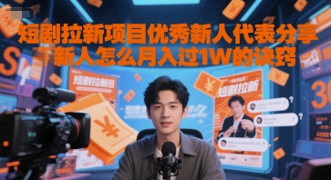 短剧拉新项目优秀新人代表分享新人怎么月入过1W的诀窍汇创网-网创项目_汇创网_中创网_福缘网_冒泡网_资源整合平台汇创网