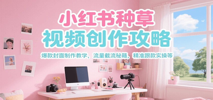 小红书种草视频创作攻略，爆款封面制作教学 ，流量截流秘籍 ，精准跟款实操等汇创网-网创项目_汇创网_中创网_福缘网_冒泡网_资源整合平台汇创网